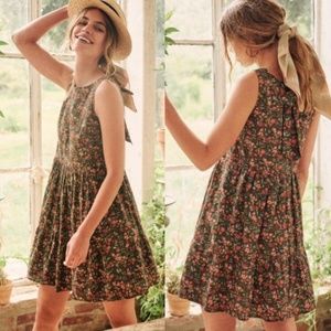 Sézane Fifi Khaki Floral 100% Cotton Dress